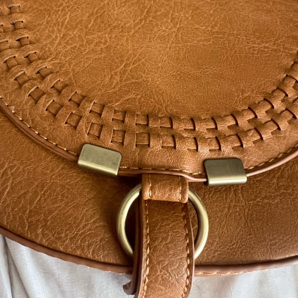 Never used- Brown Crossbody Bag with Pink Accents - Picture 2 of 6